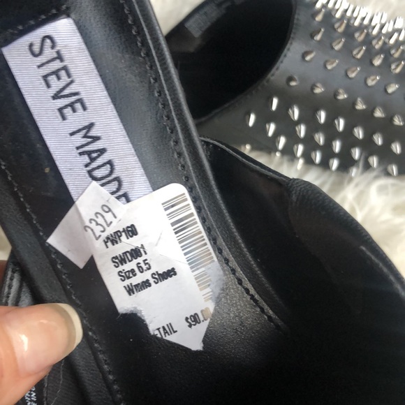 Steve Madden Pinpoint slip on studded shoes in black - Picture 6 of 10